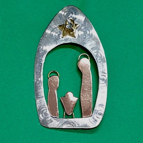 Jewelry - Bethlehem Night Handmade Mixed Metal Brooch